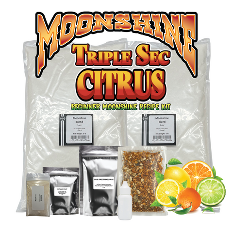 Triple Sec Citrus Moonshine Sugar Wash ingredients and Fermentation Kit