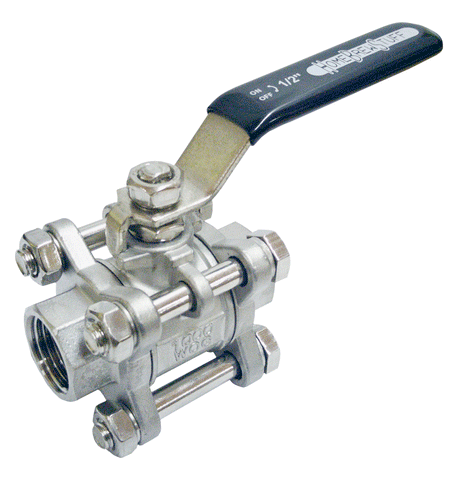 1/2" 3 Piece Sanitary Ball Valve