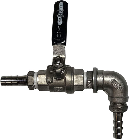 TAPCRAFT 2pc Full Port 1/2" Ball Valve With Whirlpool Elbow Attachment