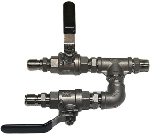 TAPCRAFT Stainless Steel Quick Disconnect 2pc Ball Valve Wye Splitter Homebrewing Fermenter CIP Yeast Dump