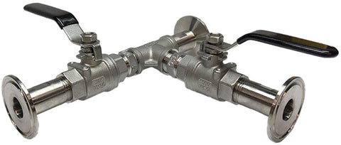 TAPCRAFT Stainless Steel Tri Clamp Quick Disconnect 2pc Ball Valve Tee Homebrewing Fermenter CIP Yeast Dump