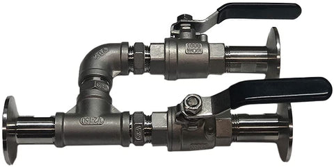 TAPCRAFT Stainless Steel Tri Clamp Quick Disconnect 2pc Ball Valve Wye Splitter Homebrewing Fermenter CIP Yeast Dump